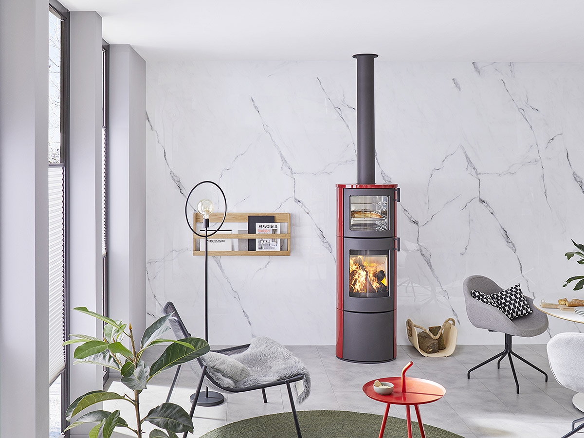 RHEA FLAM LAMIA BF 02 soapstone - fireplace stoves with baking